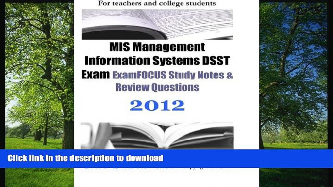 FAVORIT BOOK MIS Management Information Systems DSST Exam ExamFOCUS Study Notes   Review Questions