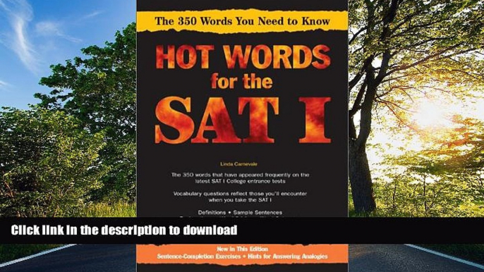 Read Book Hot Words for the SAT I (Barron s Hot Words for the SAT) Linda Carnevale Full Book