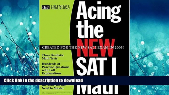 Hardcover Acing the New SAT I Math Greenhall Publishing Kindle eBooks