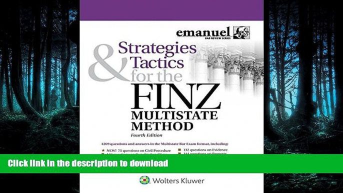 Read Book Strategies   Tactics for the FINZ Multistate Method (Emmanuel Bar Review) (Emanuel Bar