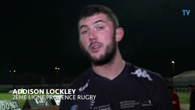 Addison Lockley après Tarbes / Provence Rugby