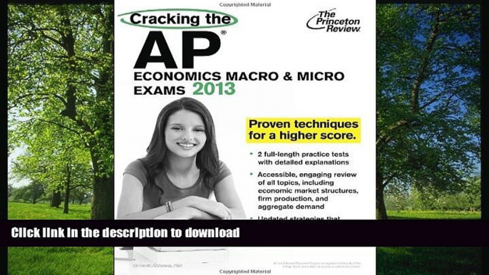 Free [PDF] Cracking the AP Economics Macro   Micro Exams, 2013 Edition (College Test Preparation)