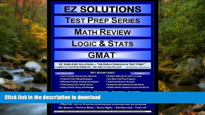 Pre Order EZ Solutions - Test Prep Series - Math Review - Logic   Stats - GMAT (Ez Solutions: Test