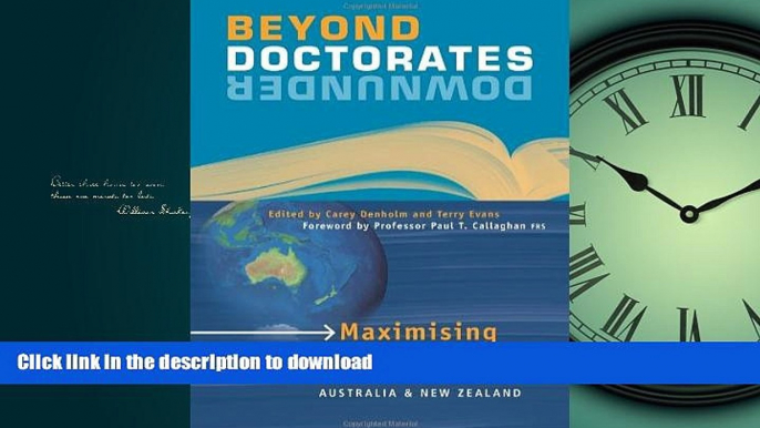 Free [PDF] Beyond Doctorates Downunder: Maximising the Impact of Your Doctorate from Australia and