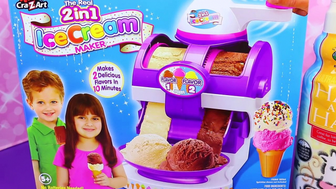 ICE CREAM MAKER The Real 2 In 1 Ice-Cream Machine Cra-Z-Art Food Tasting by DisneyCarToys