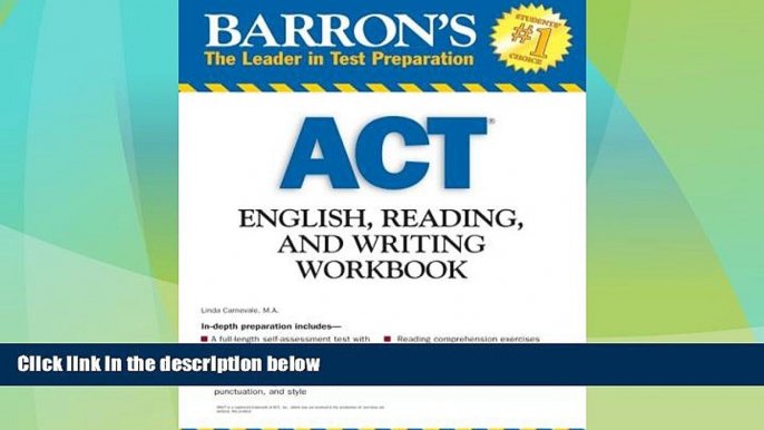 Best Price Barron s ACT English, Reading, and Writing Workbook Linda Carnevale M.A. On Audio