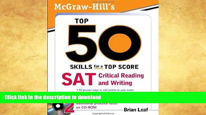 PDF McGraw-Hill s Top 50 Skills for a Top Score: SAT Critical Reading and Writing Full Download