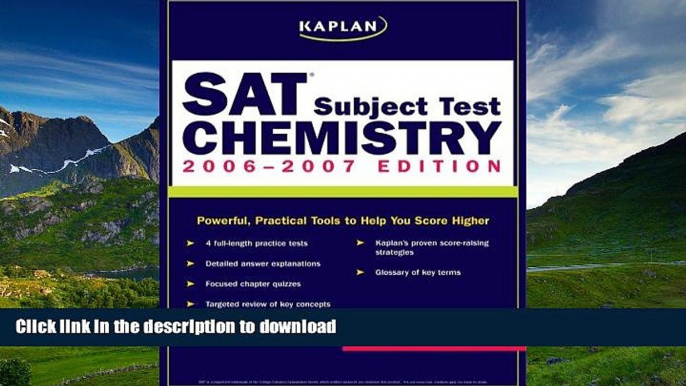 Hardcover Kaplan SAT Subject Test: Chemistry 2006-2007 (Kaplan SAT Subject Tests: Chemistry)  On