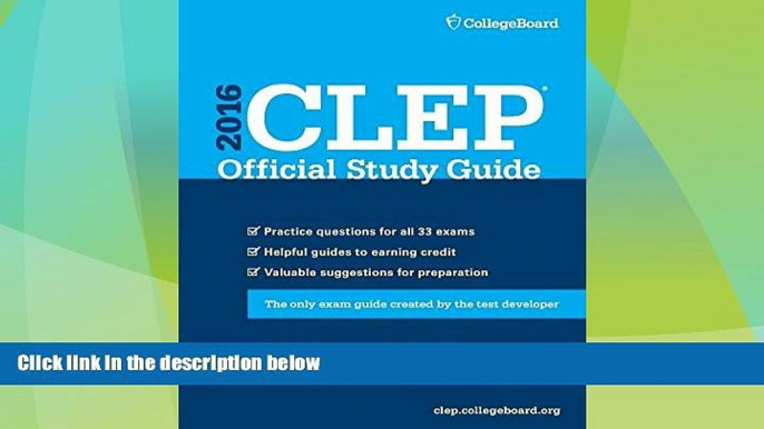 Best Price CLEP Official Study Guide 2016 The College Board On Audio