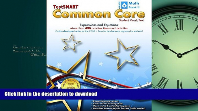 Read Book TestSMARTÂ® Common Core Mathematics Work Text, Grade 6, Book II - Expressions and