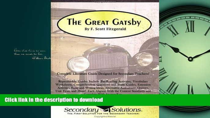 Pre Order Literature Guide: The Great Gatsby Kindle eBooks