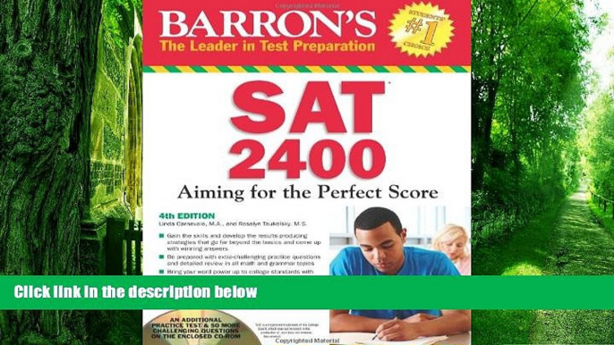 Price Barron s SAT 2400 with CD-ROM, 4th Edition (Barron s Sat 1600) Linda Carnevale M.A. On Audio