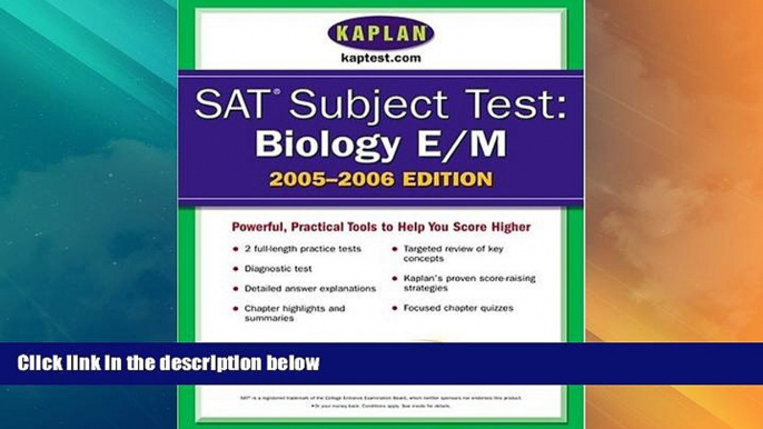 Price SAT Subject Tests: Biology 2005-2006 (Kaplan SAT Subject Tests: Biology) Kaplan For Kindle