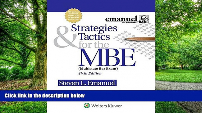 Download Steven L. Emanuel Strategies   Tactics for the MBE (Emanuel Bar Review) Pre Order