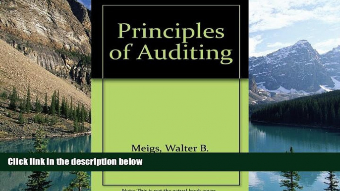 Read Online Walter B. Meigs Principles of Auditing (The Robert N. Anthony/Willard J. Graham series