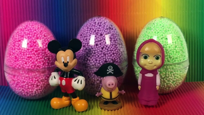 Surprise Foam Clay Eggs Peppa Pig Masha i Medved Mickey Mouse Disney Princess Toys Huevos Sorpresa