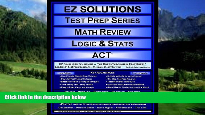 Buy Punit Raja SuryaChandra EZ Solutions - Test Prep Series - Math Review - Logic   Stats - ACT