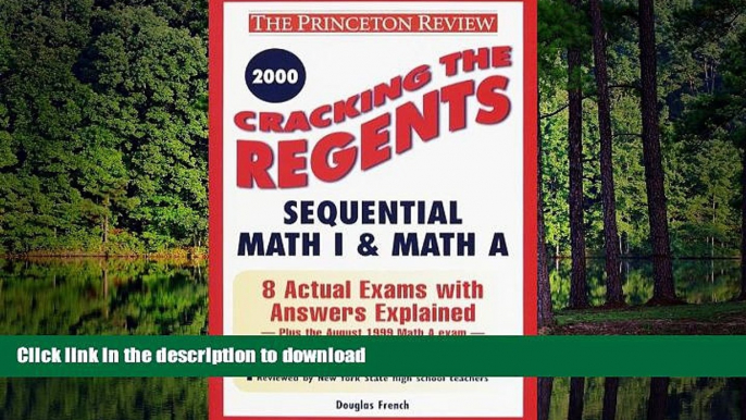 Hardcover Cracking the Regents Sequential Math I   Math A, 2000 Edition (Princeton Review Series)