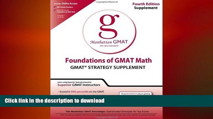 READ Foundations of GMAT Math: GMAT Strategy Supplement (Manhattan GMAT Preparation Guide: