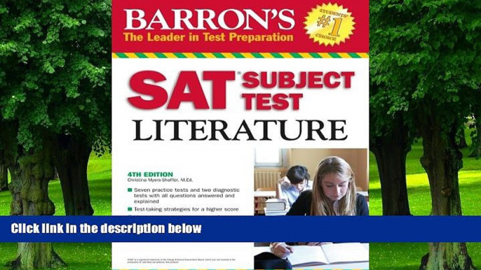 Pre Order Barron s SAT Subject Test Literature Christina Myers-Shaffer On CD