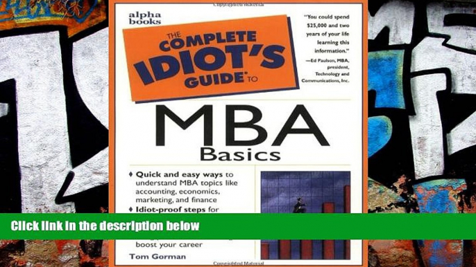 Price The Complete Idiot s Guide to MBA Basics Tom Gorman MBA On Audio