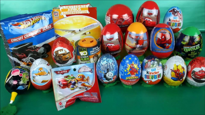 Surprise eggs Disney Cars 2 Planes Superheroes Hot Wheels, Easter eggs