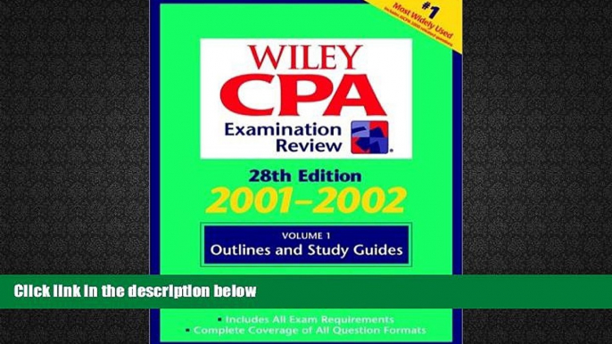 Best Price Wiley CPA Examination Review, Volume 1, Outlines and Study Guides, 28th Edition Patrick