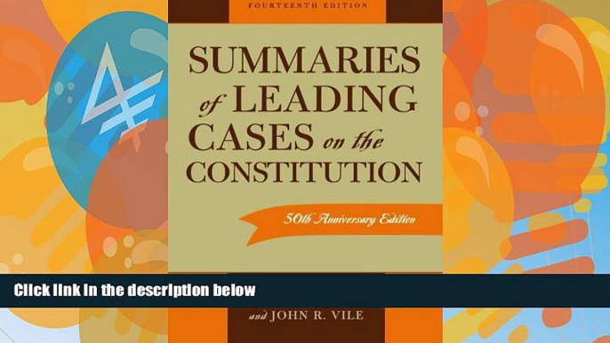 Read Online Joseph F. Menez Summaries of Leading Cases on the Constitution (Essential Supreme