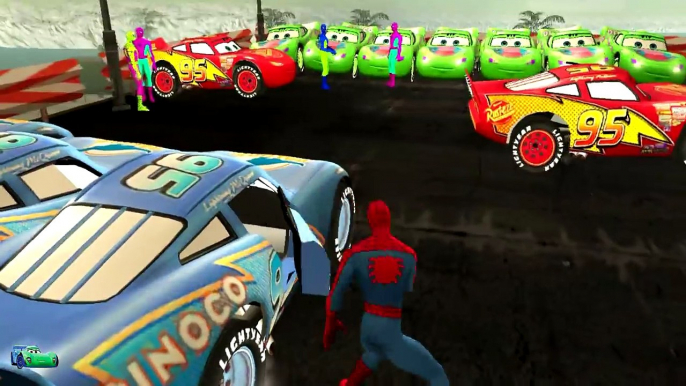 COLORS SPIDERMAN & COLORS DISNEY CARS LIGHTNING MCQUEEN NURSERY RHYMES KIDS SONGS MEGA PARTY DANCE