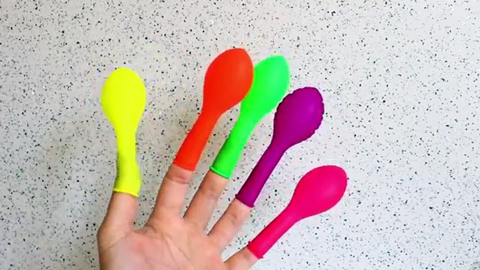 Learn Color Balloon Finger Family Nursery Rhymes Song - 5 Color Finger Balloons Collection