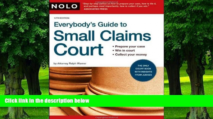 Buy NOW  Everybody s Guide to Small Claims Court Ralph Warner Attorney  Full Book