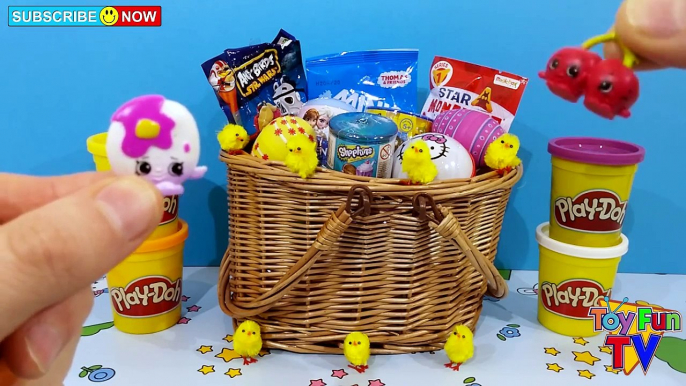 Shopkins Easter Basket Surprise Toys Surpise Eggs Star Wars Hello Kitty Thomas Tank Disney Frozen