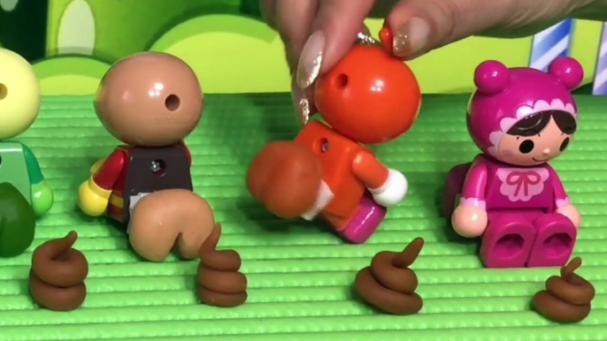 Anpanman Animation Stop Motion Lego: Poo Cleanup Squad アンパンマンとなかまのうんち＆おならのお話　おもちゃアニメ　ねんどであそぼうおもちゃトイレ