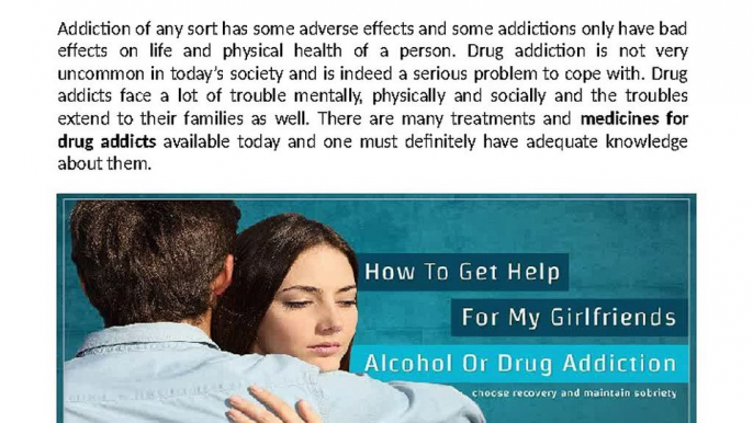 Medicines for drug addicts | Drug Addicts