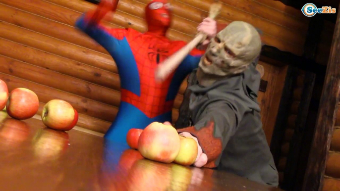 Frozen Elsa & Elsa Baby vs Scary hands w/ spiderman, snow white, scary vampire funny superhero video