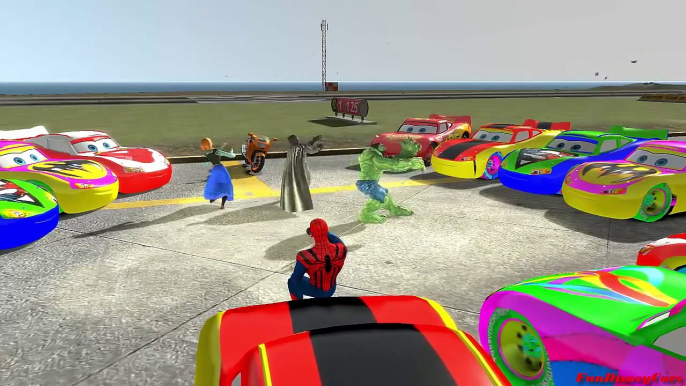 Disney Pixar Cars Spiderman, Batman Frozen Elsa, HULK & Lightning Mcqueen & ABC SONG Nursery Rhymes