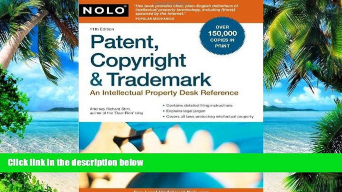 Buy NOW  Patent, Copyright   Trademark: An Intellectual Property Desk Reference Richard Stim