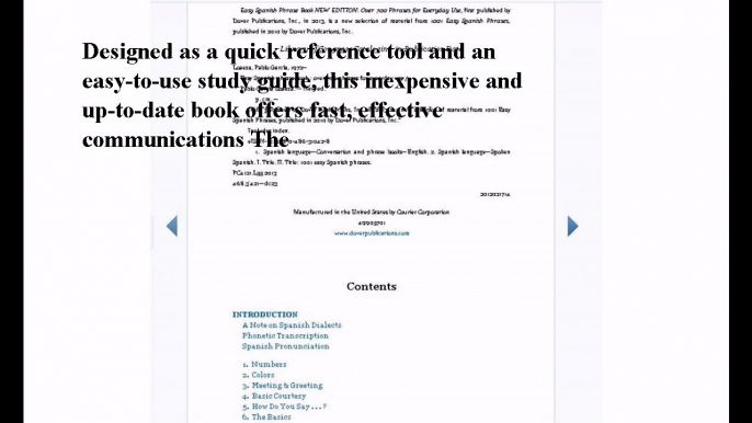 Download Easy Spanish Phrase Book NEW EDITION: Over 700 Phrases for Everyday Use (Dover Language Guides Spanish) ebook P