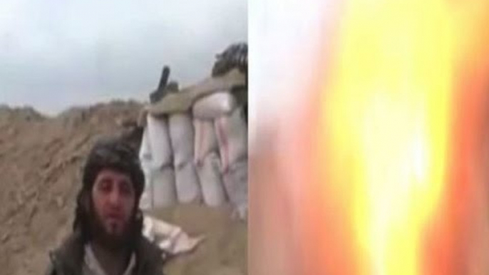 Watch Al-Qaeda terrorists shooting a propaganda video blow up in an attack by Syrian army