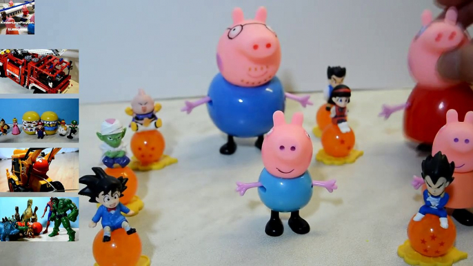 Peppa Pig meet Dragon Ball Z figures Son Goku Piccolo Buu Pan Vegita Son Gohan