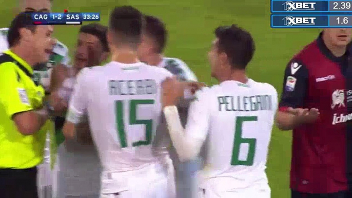 Lorenzo Pellegrini Red Card HD - Cagliari 1-2 Sassuolo - 22.12.2016 HD