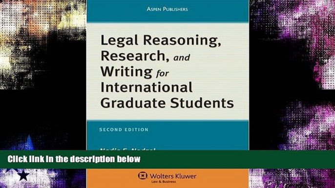 Buy  Legal Reasoning Research   Writing for International Graduate Students Nadia E. Nedzel  Book