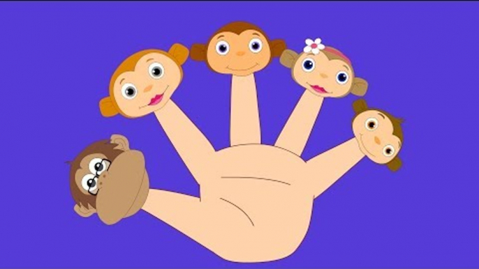 Five Little Monkeys Jumping on the Bed Nursery Rhyme Cartoon Rhymes Songs Poems for Children