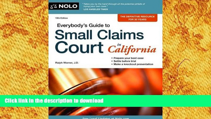 FAVORIT BOOK Everybody s Guide to Small Claims Court in California (Everybody s Guide to Small