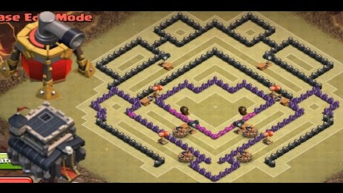 Clash Of Clans - Townhall 9 War Base Anti Gowipe 2015