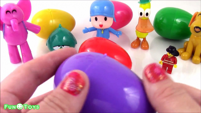 POCOYO Surprise Eggs Pocoyo Toys ELLY PATO LOULA LEGO PEPPA PIG SMURFS MOSHI MINIONS OPENING