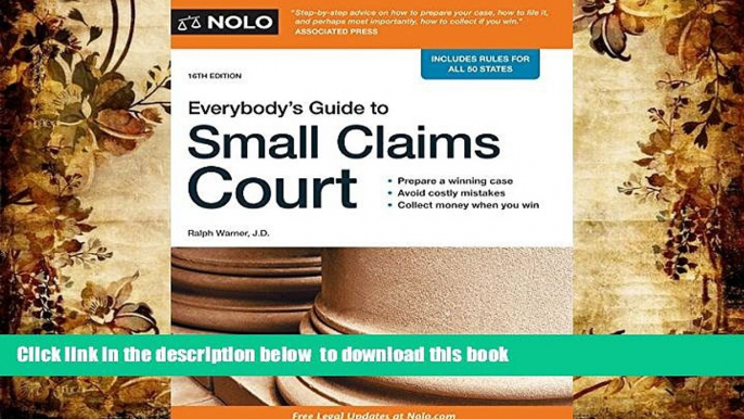 READ book  Everybody s Guide to Small Claims Court (Everybody s Guide to Small Claims Court.