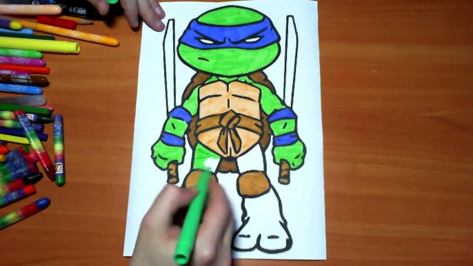 TMNT Ninja Turtles New Coloring Pages for Kids Colors Coloring colored markers felt pens pencils