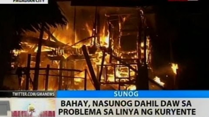 BT: Bahay, nasunog dahil daw sa problema sa linya ng kuryente