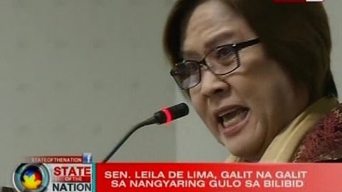 SONA: Sen. Leila De Lima, galit na galit sa nangyaring kaguluhan sa Bilibid